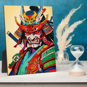 Plaque Photo Guerrier Samouraï Féroce – Bushido Japonais Coloré