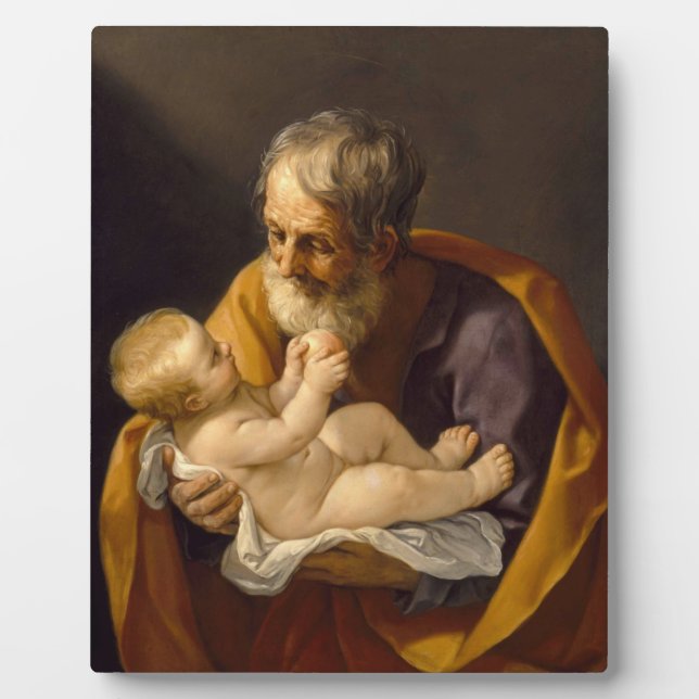 Plaque Photo Guido Reni - Saint Joseph Et Le Christ Enfant (Devant)