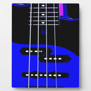 Plaque Photo Guitare artistique bleu et noir