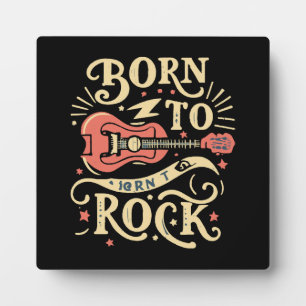 Plaque Photo Guitare électrique née pour le rock