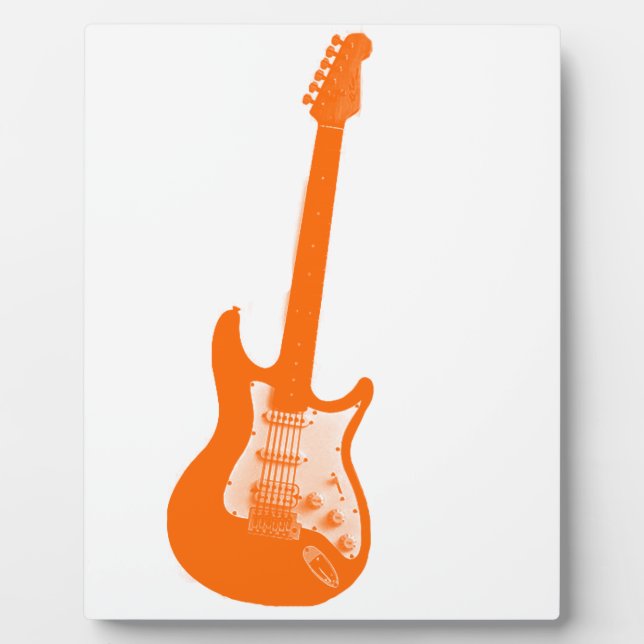 Plaque Photo Guitare orange (Devant)
