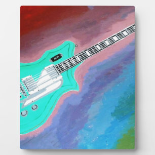 Plaque Photo Guitare verte