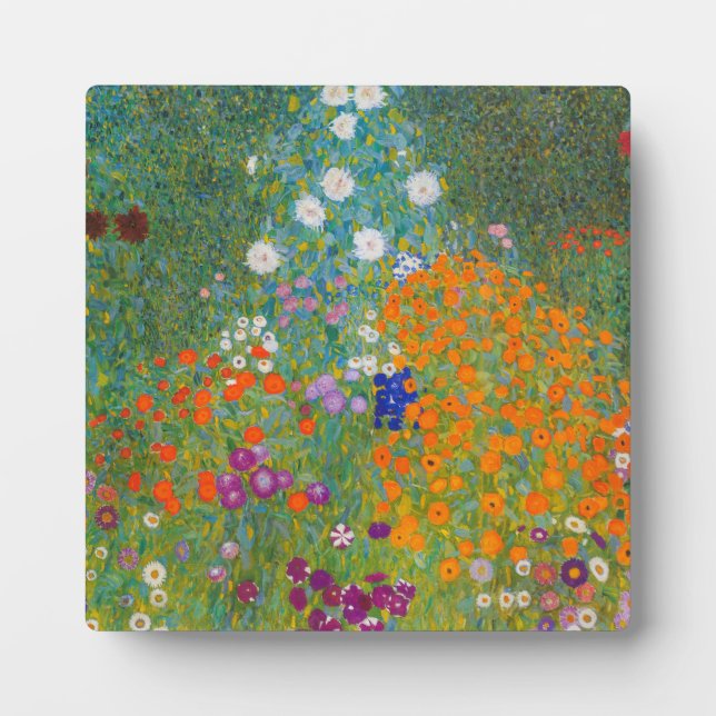 Plaque Photo Gustav Klimt - Jardin des fleurs (Devant)
