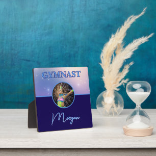 Plaque Photo Gymnaste Deep Royal Custom Photo et nom