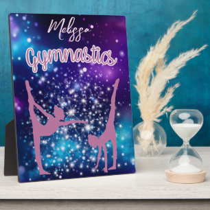 Plaque Photo Gymnastique Galaxie Violet Turquoise Personnalisé