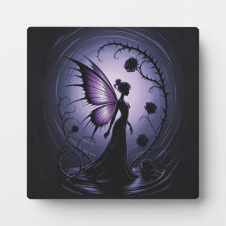 Plaque Photo Hada gótica con rosas negras – Fantasía oscura y e