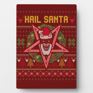 Plaque Photo Hail Père Noël Funny Weird Christmas Design