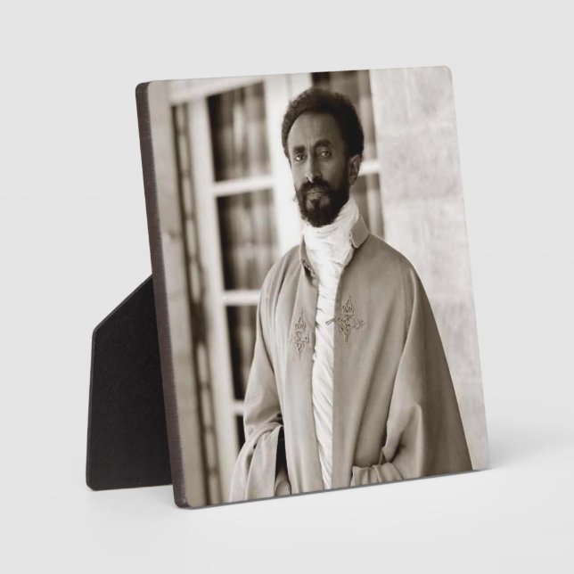 Plaque Photo Haile Selassie SA Majesté Jah Rastafari Présentoir (Recto)