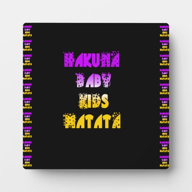 Plaque Photo Hakuna Matata Baby and Kids Art Imprimer (Devant)