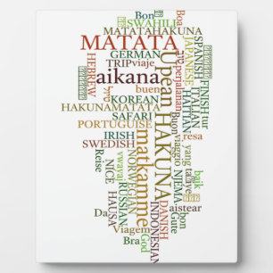 Plaque Photo Hakuna Matata Global Word Cloud Art