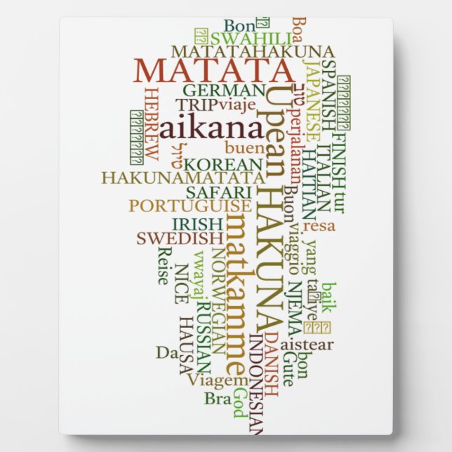 Plaque Photo Hakuna Matata Global Word Cloud Art (Devant)