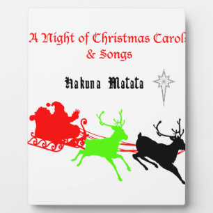 Plaque Photo Hakuna Matata Les cadeaux du Père Noël avec un cha