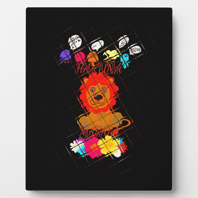 Plaque Photo Hakuna Matata mignon petit lion roi (Devant)