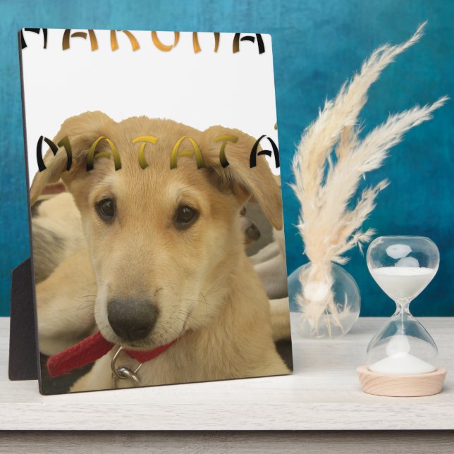 Plaque Photo "Hakuna Matata Pup" - Insouciant Amour des chiots (Côté)