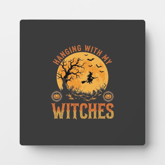 Plaque Photo Halloween avec mes sorcières (Devant)