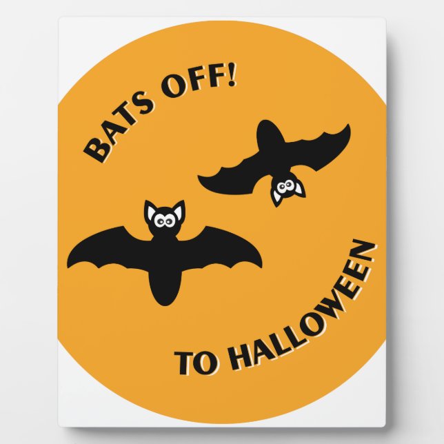 Plaque Photo Halloween Bats Orange (Devant)