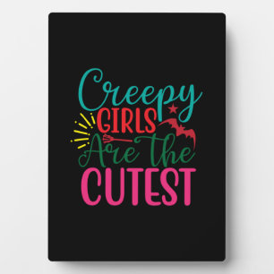 Plaque Photo Halloween Creepy Girls Are The Cutest Birthday