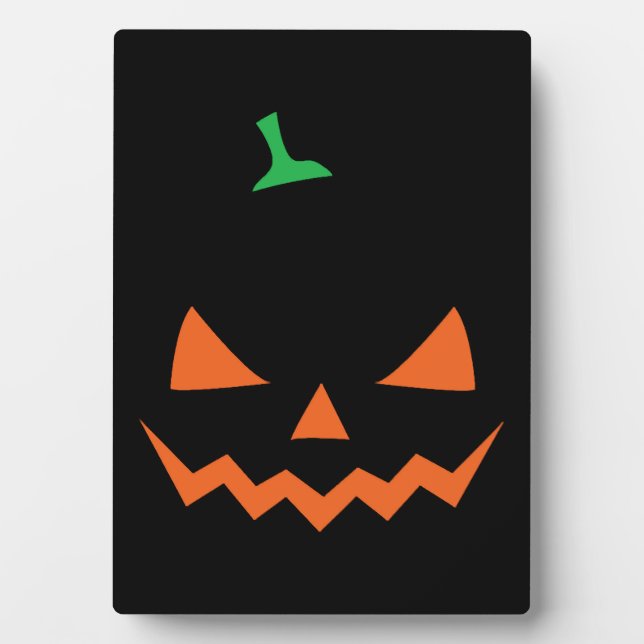Plaque Photo Halloween - drôle de citrouille d'halloween (Devant)