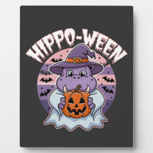 Plaque Photo Halloween Éffrayant Halloween Moo Deng Hippo fantô
