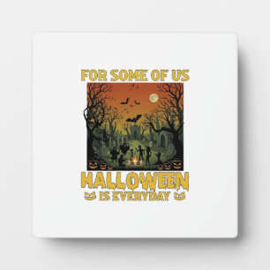 Plaque Photo Halloween Est Quotidien Cimetière Zombies Feu De J