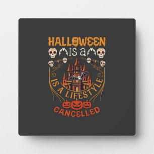 Plaque Photo Halloween Est Un Mode De Vie Annulé Château Crânes