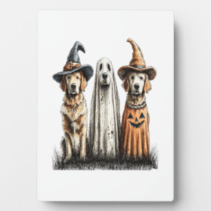 Plaque Photo Halloween fantôme Golden Retriever Chien