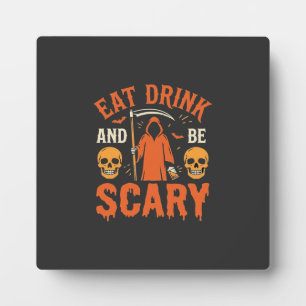 Plaque Photo Halloween Manger Boire Être Effrayant Reaper Desig