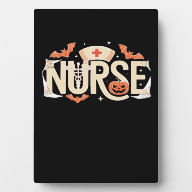 Plaque Photo Halloween Nurse Typographie - Conception Médicale  (Devant)