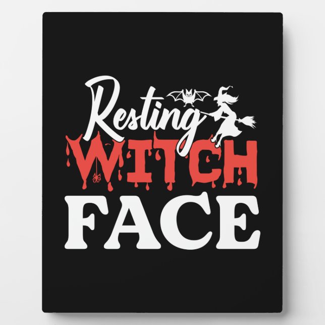 Plaque Photo Halloween Resting Witch Facce Birthday (Devant)