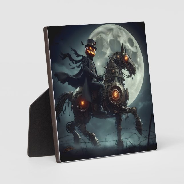 Plaque Photo Halloween Steampunk Cavalier sans tête (Recto)