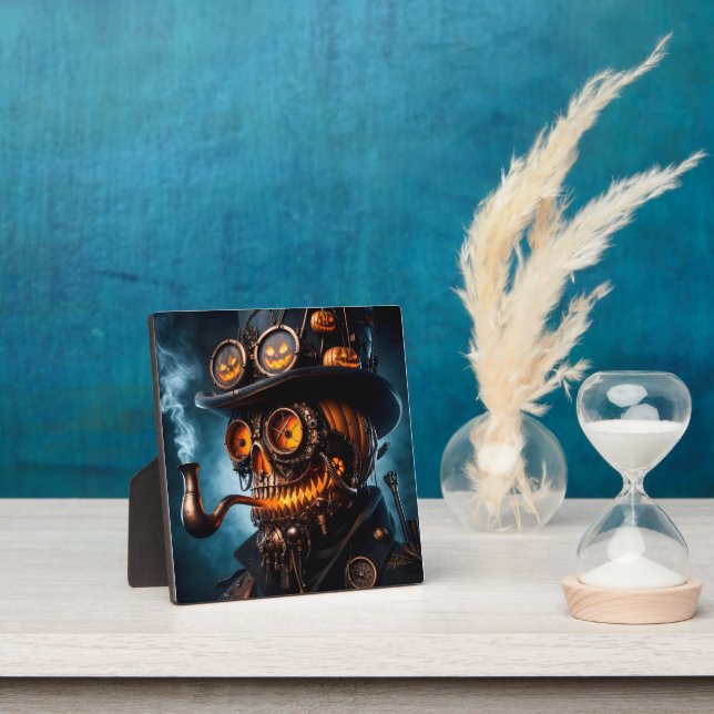 Plaque Photo Halloween Steampunk Gothique Jack-O-Lantern (Insitu)