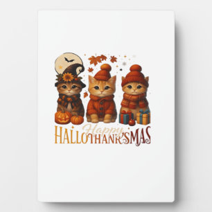 Plaque Photo Halloween Thanksgiving Noël Joyeux HalloThanks