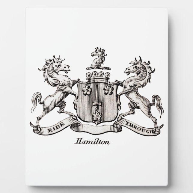 PLAQUE PHOTO HAMILTON FAMILLE CREST (Devant)