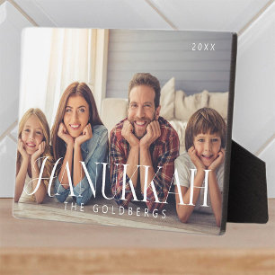 Plaque Photo Hanoukka Simple Modern Chic Photo Famille