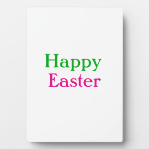 Plaque Photo Happy easter boho vert rose enfants ajouter nom ti