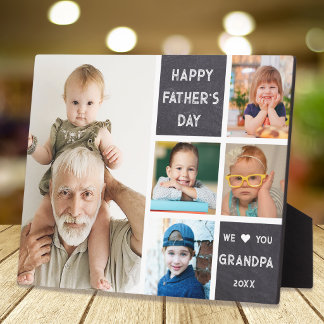 Plaque Photo Happy Father's Day Grandpa 5 Photo Chalkboard