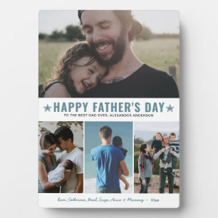 Plaque Photo Happy Fête des pères Best Papa Ever 4 Photo Collag