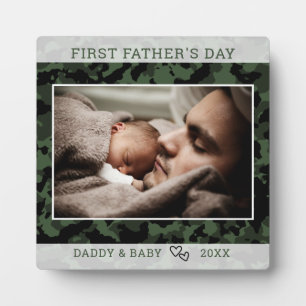 Plaque Photo Happy First Father's Day Photo Green Camo