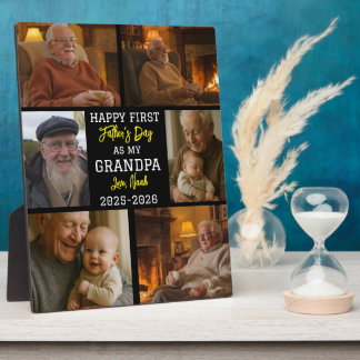 Plaque Photo Happy First Grandpa Day Photo Collage