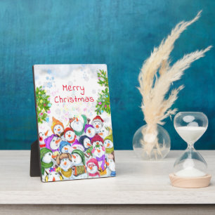 Plaque Photo Happy Snowman Le Festival de Merry Christmas Funny