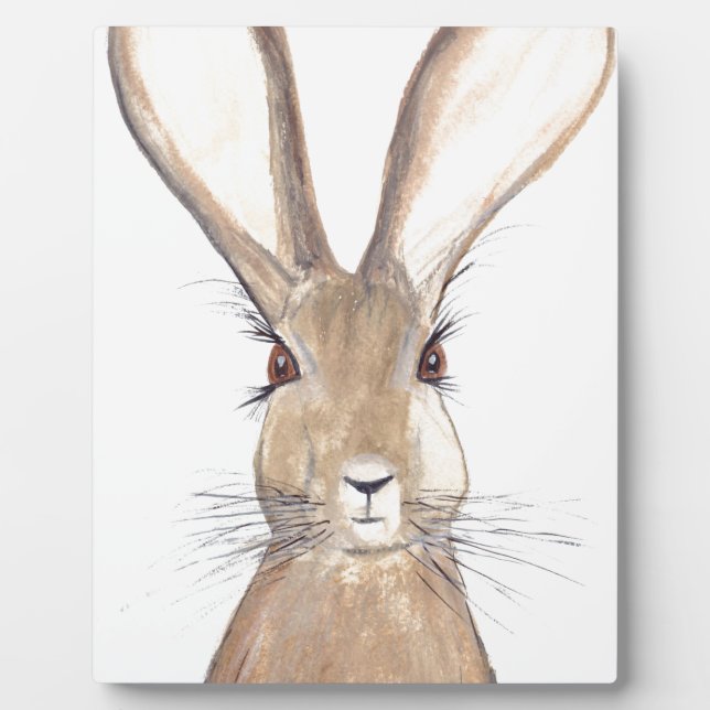 Plaque Photo Hare watercolour painting (Devant)