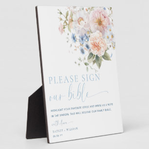 Plaque Photo Hargrove Blue Sign Our Bible Mariage Livre d'or