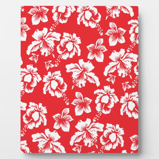 Plaque Photo Hawaiian Red Flowers (Devant)