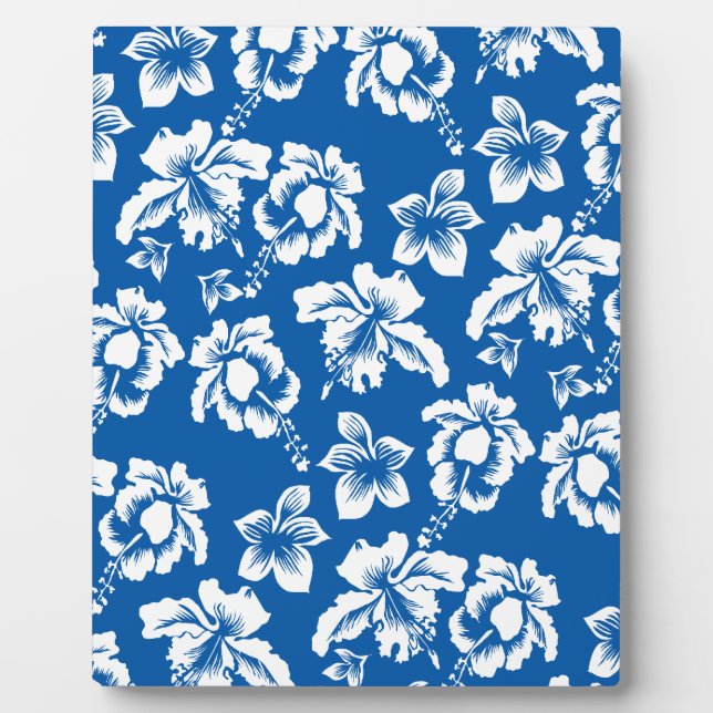 Plaque Photo Hawiian Blue Flower Pattern (Devant)