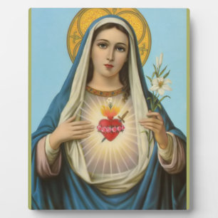 Plaque Photo Heart of Mary Our Lady Holy Maria Mother of God