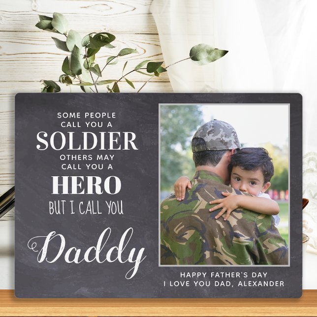 Plaque Photo Hero Daddy Militaire Soldat Armée Fête des pères P (Créateur téléchargé)
