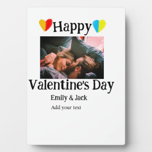 Plaque Photo Heureuse Sainte-Valentin ajouter nom de couple pho