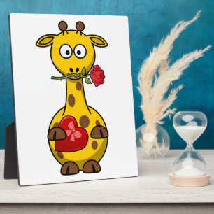 PLAQUE PHOTO "HEUREUSE SAINTE-VALENTIN" GIRAFFE