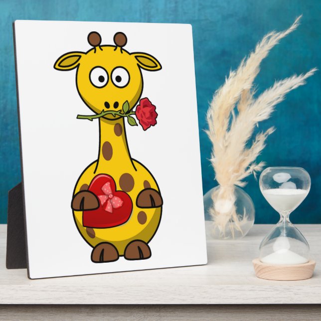 PLAQUE PHOTO "HEUREUSE SAINTE-VALENTIN" GIRAFFE (Côté)