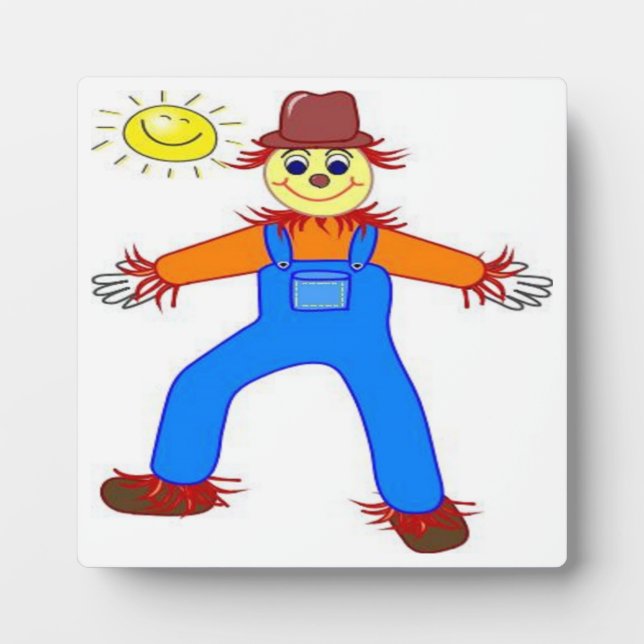 PLAQUE PHOTO "HEUREUX HALLOWEEN" SCARECROW (Devant)